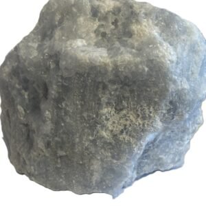 Natural rough blue calcite mineral specimen 1 2 sians emporium Rough natural blue calcite crystal specimen showing soft sky blue colouration and raw crystalline texture